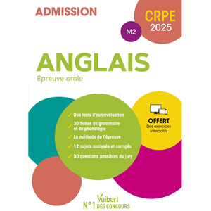 Vuibert CRPE 2025 - Anglais - Epreuve orale (M2): Manuel + Exercices interactifs
