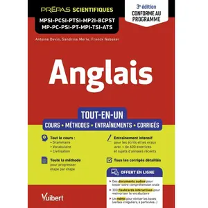 Anglais MPSI - PCSI - PTSI - MP2I - BCPST - MP - PC - PSI - PT - MPI - TSI - ATS - Tout-en-un