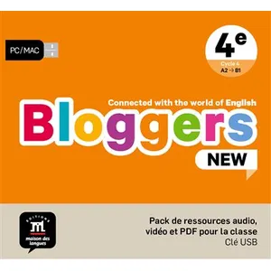 Comparateur de prix : Maison Des Langues Bloggers NEW 4e - pack de ressource audio, vidéo et PDF pour la classe
