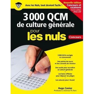 Comparateur de prix : First 3 000 QCM de Culture générale pour les Nuls Concours - NE Hugo Coniez (Auteur)