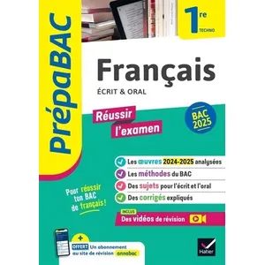 Comparateur de prix : Hatier Prépabac - Français 1re technologique Bac de français 2025 (écrit & oral)
