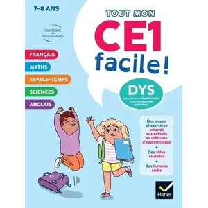 Hatier Tout mon CE1 facile ! Adapté aux enfants dys ou en difficulté d'apprentissage pas cher