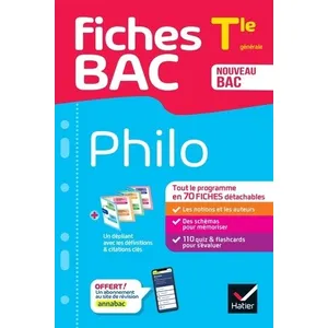 Comparateur de prix : Hatier Fiches bac Philo Tle - Bac 2024: tout le programme en fiches de révision détachables