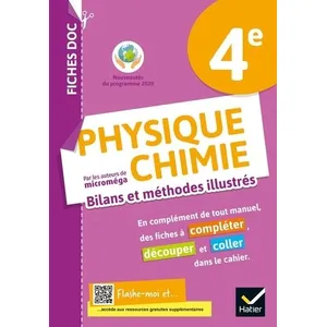 Comparateur de prix : Hatier Physique Chimie 4e - Bilans Et Méthodes Illustrés - Cahier Élève