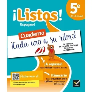 Hatier Listos ! espagnol 5e, A1-A1+, A2 : cahier élève : cuaderno, cada uno a su ritmo ! pas cher