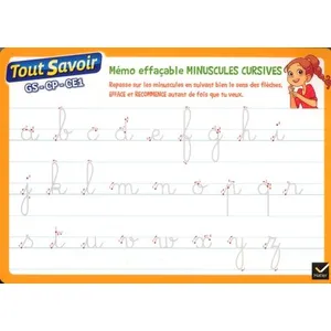 Comparateur de prix : Hatier Mémo effaçable Lettres cursives  Collectif (Auteur)