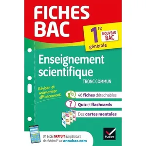 Hatier Fiches bac Enseignement scientifique 1re générale pas cher