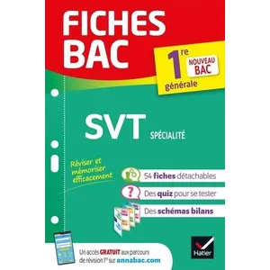 Hatier Fiches bac - SVT 1re générale (spécialité): tout le programme en fiches de révision détachables pas cher