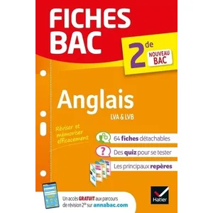 Comparateur de prix : Hatier Fiches bac - Anglais 2de: tout le programme en fiches de révision détachables