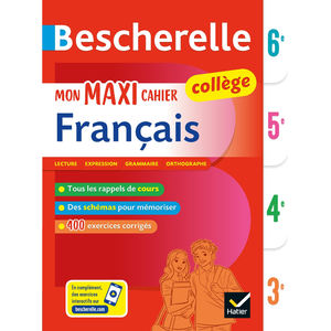 Comparateur de prix : Hatier Bescherelle collège - Mon maxi cahier de français (6e, 5e, 4e, 3e)