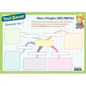 Comparateur de prix : Hatier Mémo effaçable Carte mentale  Collectif (Auteur)