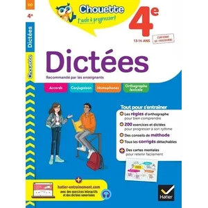 Comparateur de prix : Hatier Chouette - Dictées 4e: cahier de révision et d'entraînement recommandé par les enseignants