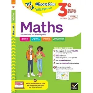 Comparateur de prix : Hatier Maths 3e, 14-15 ans : spécial brevet : conforme au programme