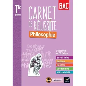 Comparateur de prix : Hatier Mon carnet de réussite Philosophie Terminale - Ed. 2022 - Carnet élève