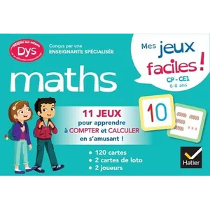 Comparateur de prix : Hatier Mes jeux de maths facile ! dys (CP-CE1) Boîte ou accessoire