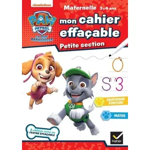 Hatier Mon cahier effaçable Pat'Patrouille PS pas cher
