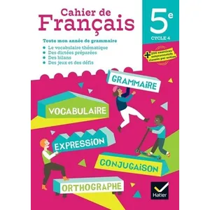 Comparateur de prix : Hatier Cahier de Français 5e Éd 2023 - Cahier de l'élève broché