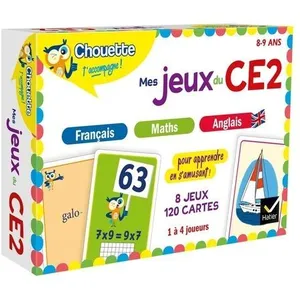 Comparateur de prix : Hatier Mes jeux du CE2 en français, maths, anglais: 8 jeux éducatifs - 120 cartes