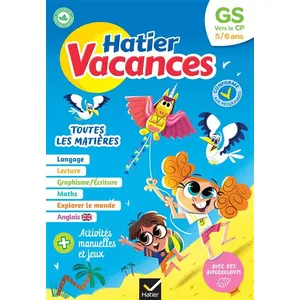 Comparateur de prix : Hatier vacances - Cahier de vacances 2025  de la GS vers le CP 5/6 ans