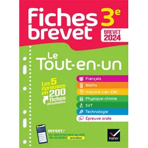 Comparateur de prix : Hatier Fiches brevet Le tout-en-un du Brevet 2024 - 3e (toutes les matières)
