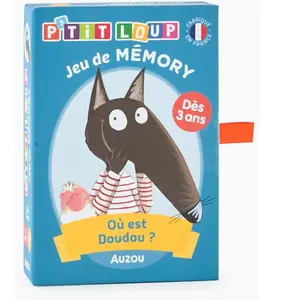 Auzou Éditions Jeux de cartes - p'tit loup - jeu de mémory - où est doudou ? pas cher