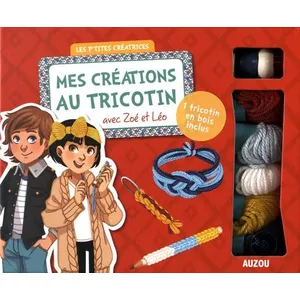 PHILIPPE AUZOU Mes Créations Au Tricotin Avec Zoé Et Léo - 1 Tricotin En Bois Inclus