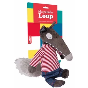 Auzou Éditions Ma peluche loup habillée - marinière et jean pas cher