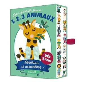 Comparateur de prix : Auzou Jeu de carte 1 2 3 ANIMAUX - Premier - Assemblage et reconnaissance