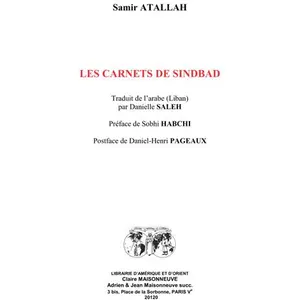 Claire Maisonneuve Librairie Maisonneuve Les carnets de SindbadVendu parcultura-librairie