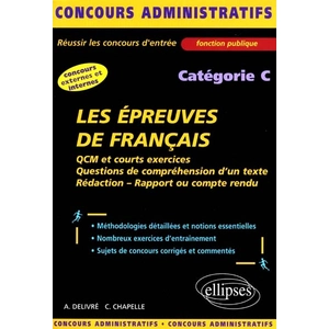 Ellipses Les épreuves de français - catégorie C pas cher
