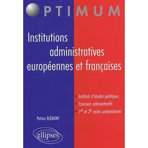 Ellipses Institutions administratives européennes et françaises pas cher