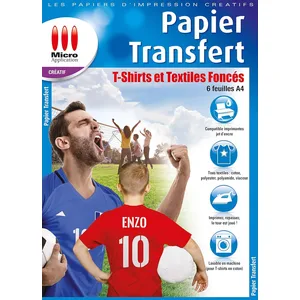 Comparateur de prix : MICRO APPLICATION Papier Transfert T-Shirt pour Textiles de Couleur - 6 feuilles de papier A4 Transfert pour coton foncé