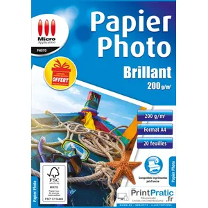 Comparateur de prix : Papier imprimante Micro Application Papier Photo - Brillant - Eco Pack