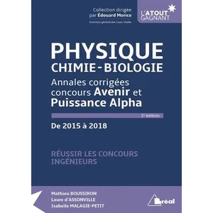 Comparateur de prix : Bréal Physique/Chimie/Biologie - Annales corrigées concours avenir et ...