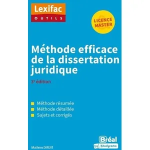 Bréal Méthode efficace de la dissertation juridique Mathieu Diruit (Auteur) pas cher
