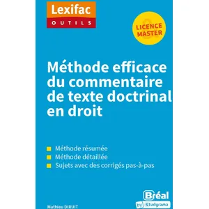 Bréal Méthode efficace du commentaire de texte doctrinal en droit pas cher