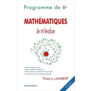 Economica Mathématiques - Je m'évalue - Programme de 6e - 4e édition pas cher