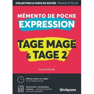 Comparateur de prix : Studyrama Eds Mémento de poche Expression tage mage et tage 2