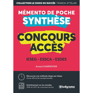 Comparateur de prix : Studyrama Eds Mémento de poche synthèse concours accès