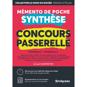 Comparateur de prix : Studyrama Eds Mémento de poche synthèse concours passerelle