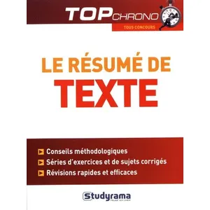 Comparateur de prix : Studyrama Eds Le résumé de texte