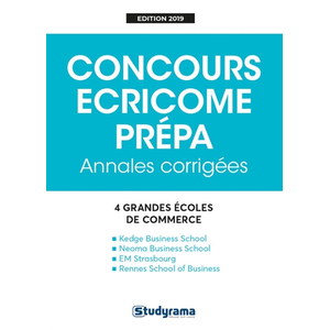 Comparateur de prix : Studyrama Eds Concours ecricome prépa annales corrigées 2019