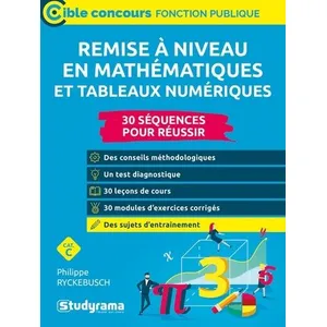 Studyrama Eds Remise à niveau en mathématiques et tableaux numériques pas cher