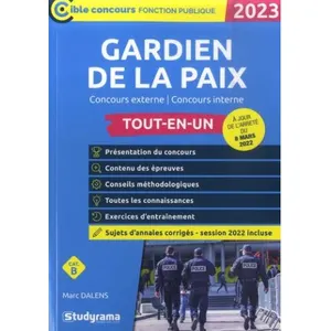Comparateur de prix : Studyrama Eds Gardien de la paix   Tout-en-un (Catégorie B   Concours 2023)