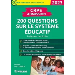 Comparateur de prix : Studyrama Eds CRPE   Admission   200 questions sur le système éducatif