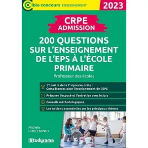Comparateur de prix : Studyrama Eds CRPE   Admission   200 questions sur l'enseignement de l'EPS à l'école primaire
