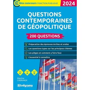 Studyrama Eds Questions Contemporaines De Géopolitique - Catégories A+, A Et B
