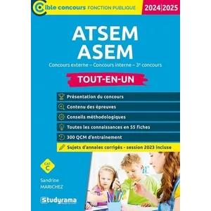 Studyrama Atsem/Asem - Concours Externe, Concours Interne, 3e Concours Tout-En-Un pas cher