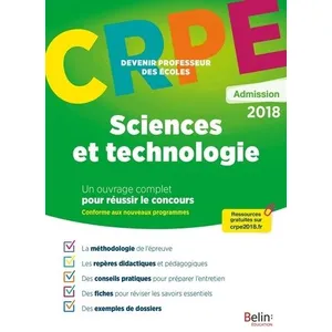 ISBN Belin Éducation Crpe admission sciences et technologie pas cher