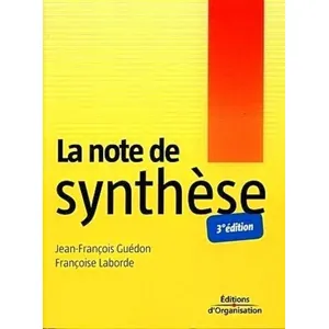 Organisation Eds D' La note de synthèse pas cher